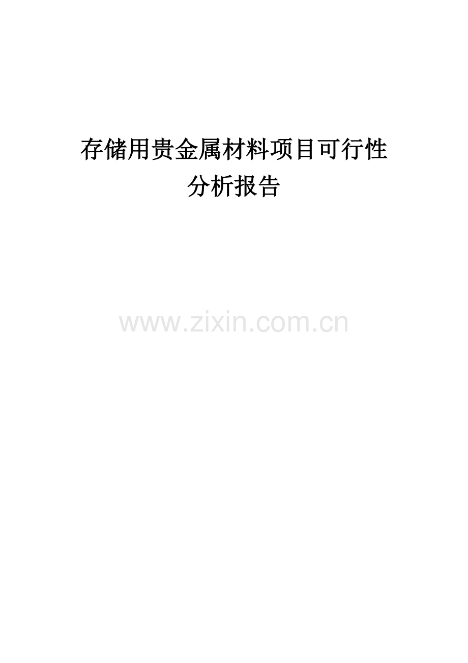存储用贵金属材料项目可行性分析报告.docx_第1页