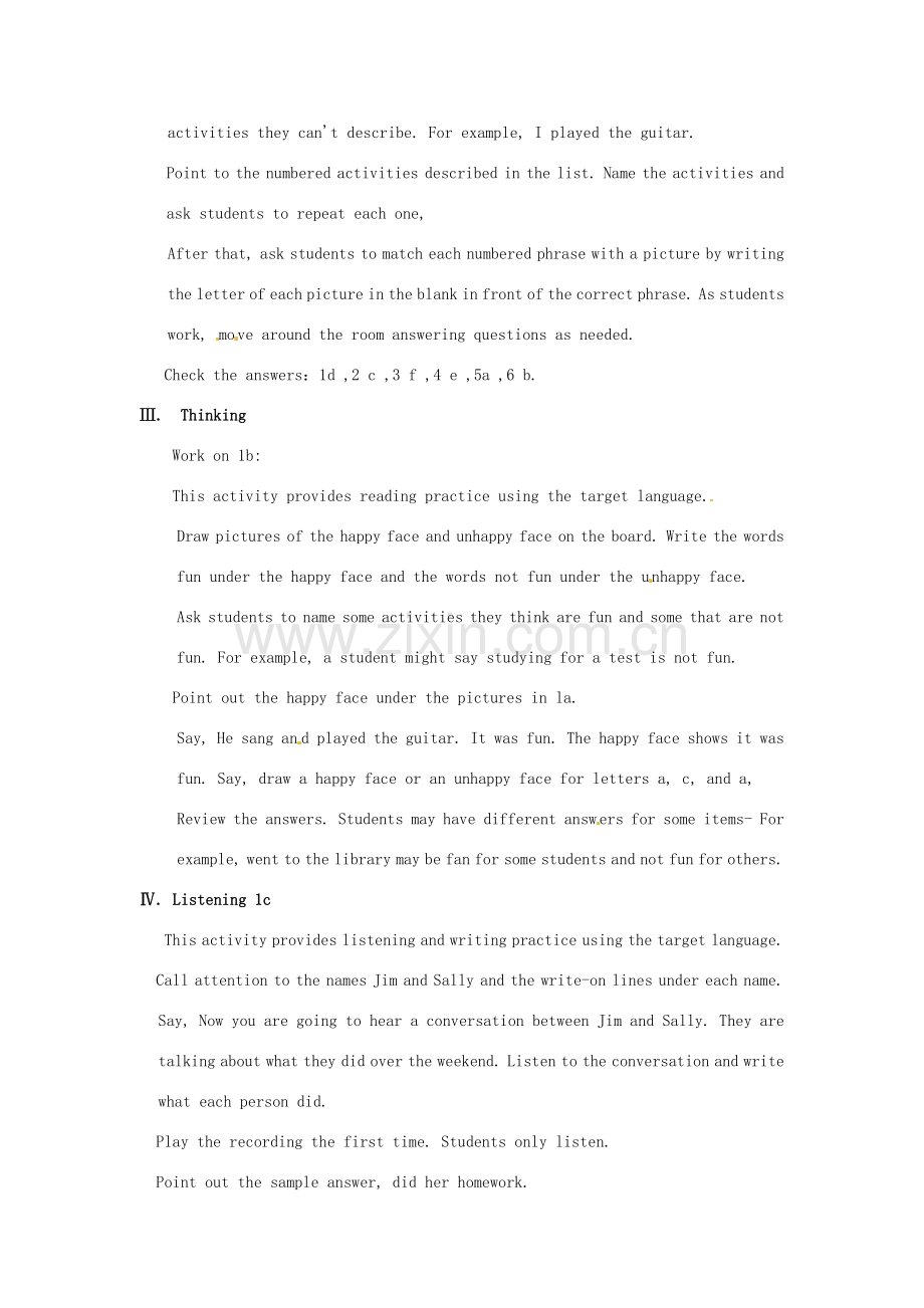 七年级英语下册 Unit 12 What did you do last weekend Section B（1a-2c）教案 （新版）人教新目标版-（新版）人教新目标版初中七年级下册英语教案.doc_第2页