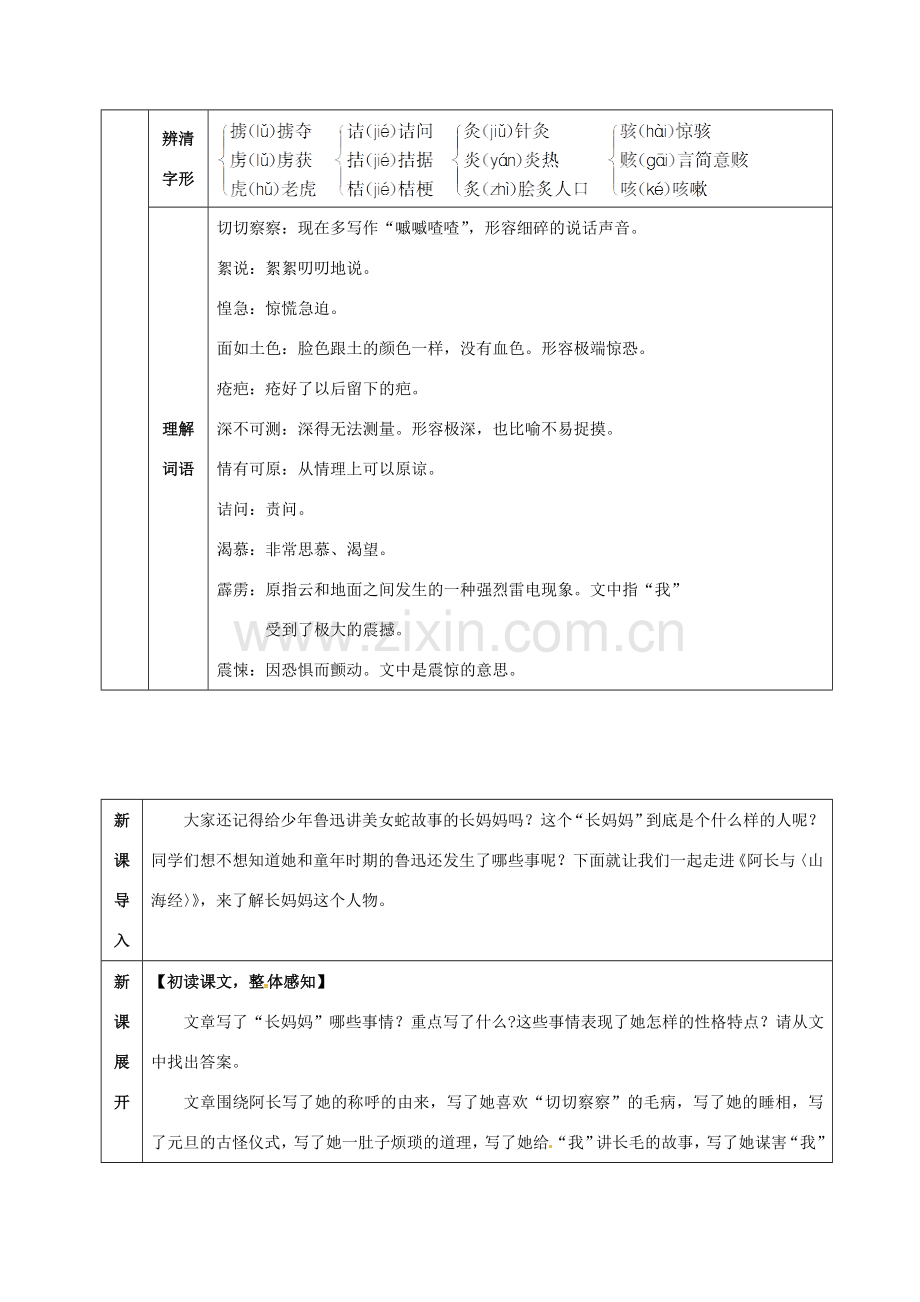 （秋季版）湖北省武穴市七年级语文下册 9 阿长与《山海经》教案 新人教版-新人教版初中七年级下册语文教案.doc_第2页