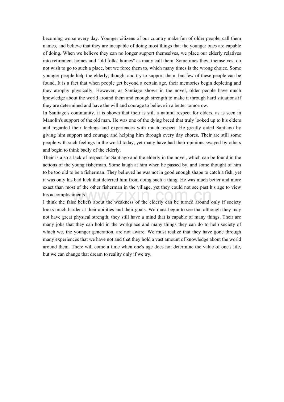 老人与海读后感_英文.doc_第2页