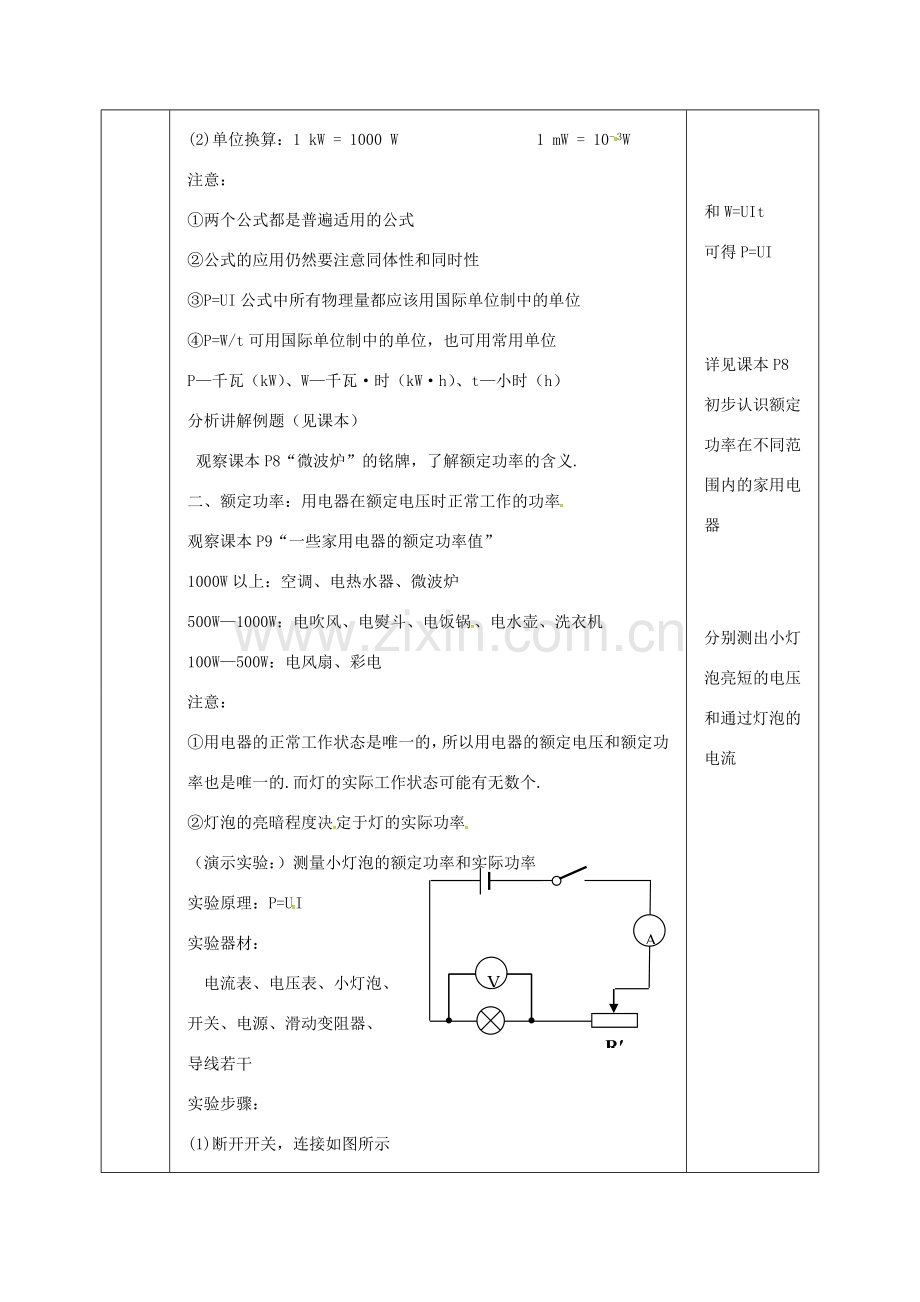 江苏省宿迁市泗洪县九年级物理下册 15.2.1 电功率教案 （新版）苏科版-（新版）苏科版初中九年级下册物理教案.doc_第2页