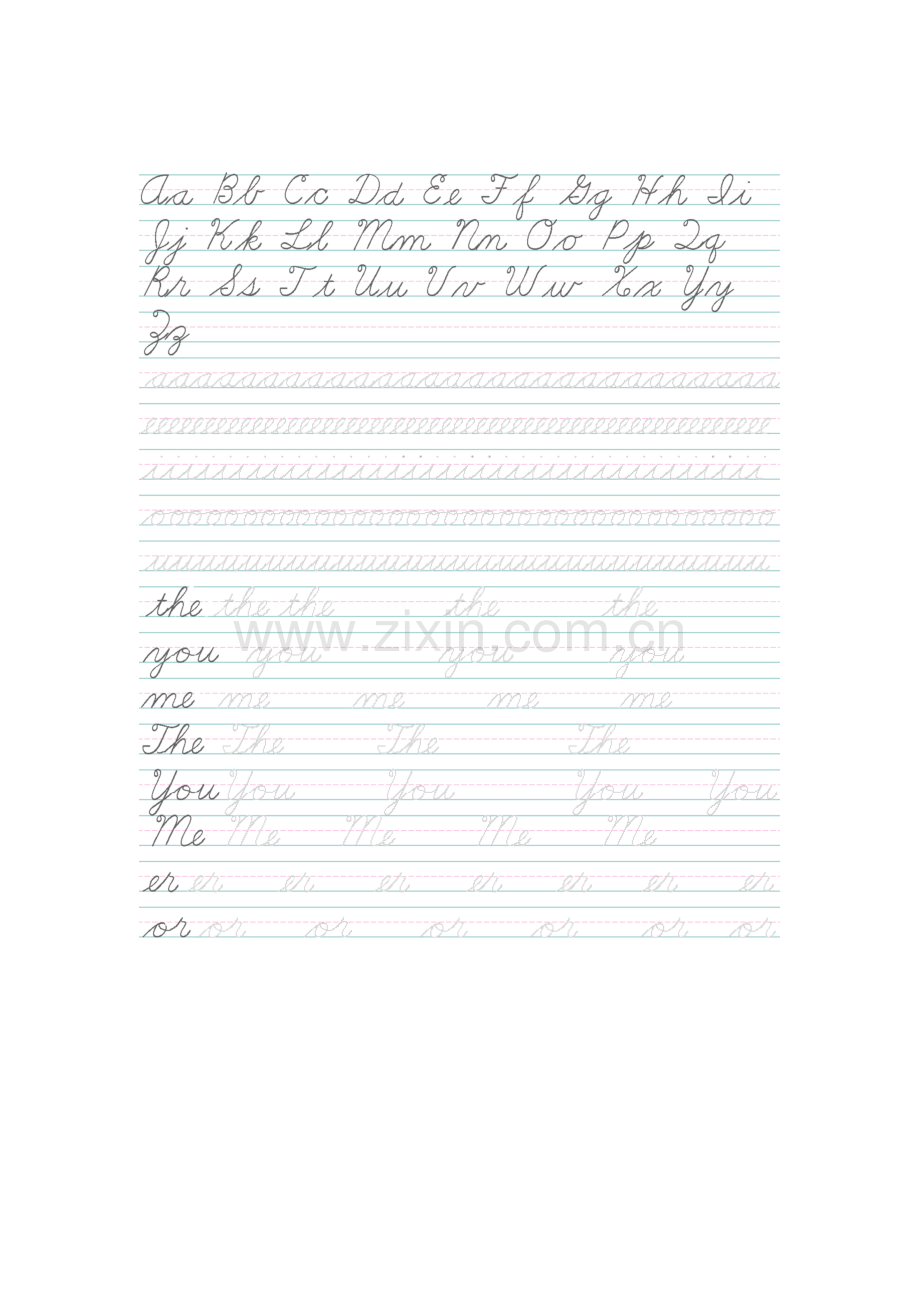 花体英文练习字帖.doc_第1页