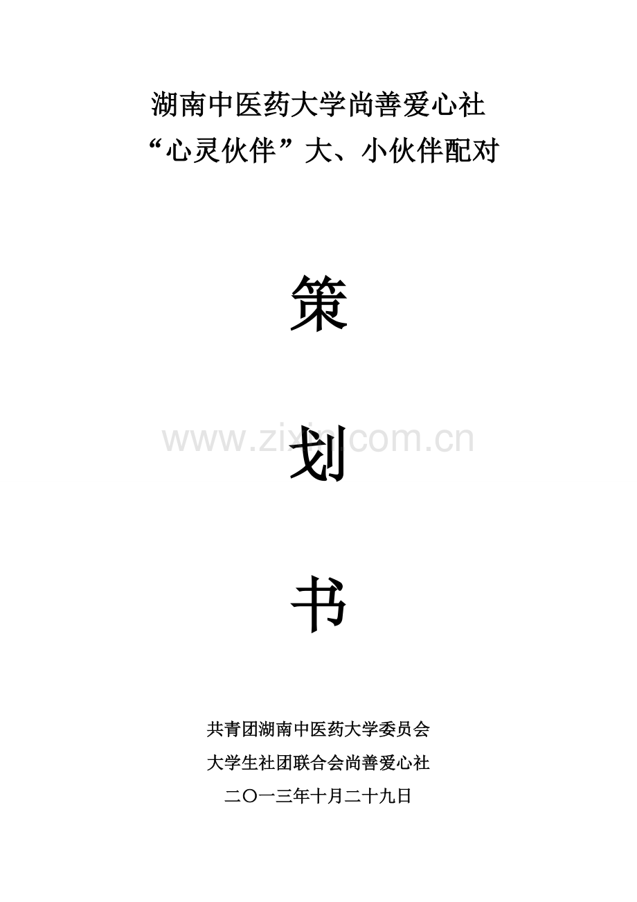 心灵伙伴配对策划书.doc_第1页