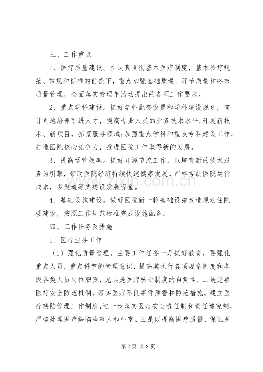 XX年医院月工作计划.docx_第2页