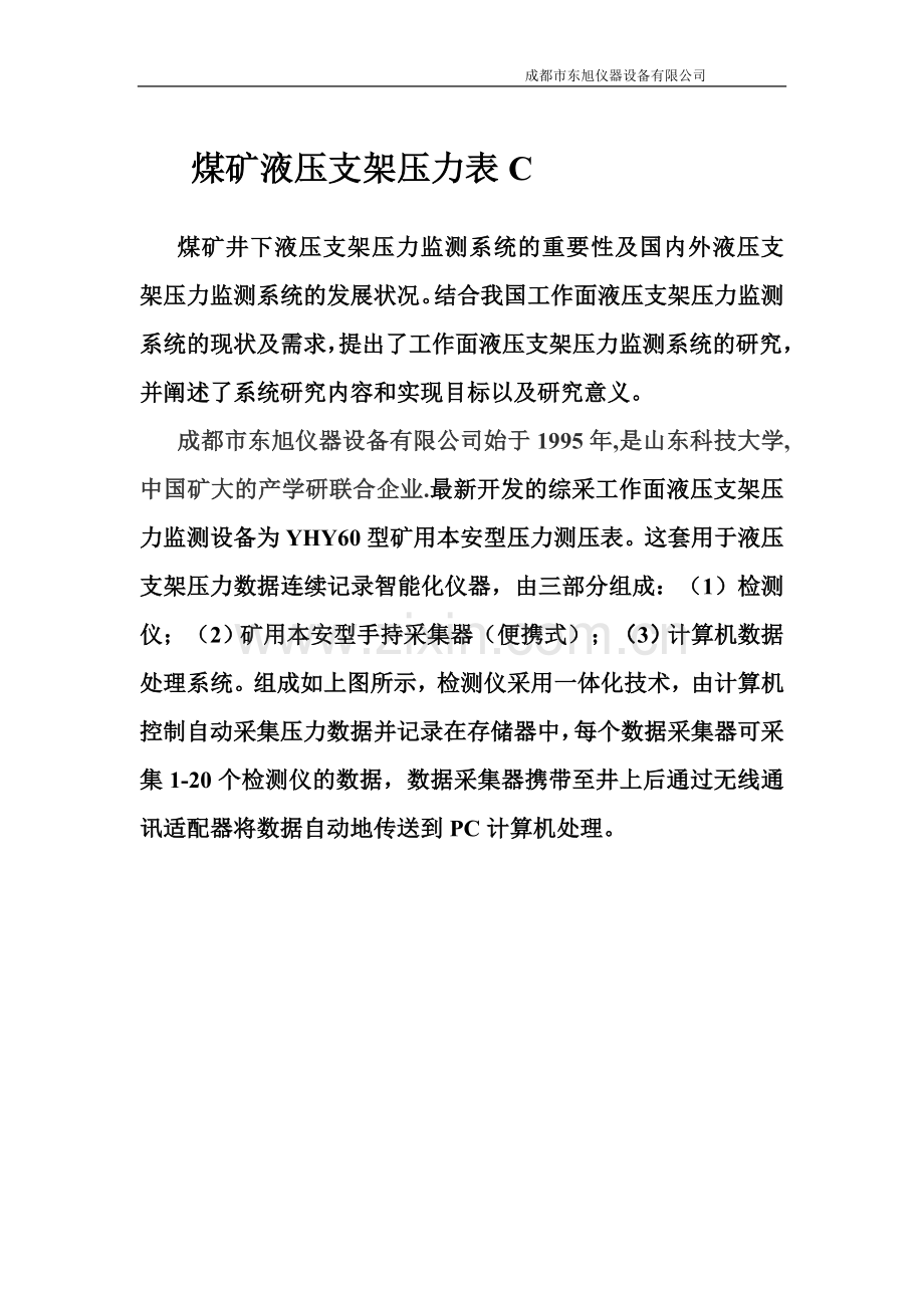 煤矿液压支架压力表C.doc_第1页