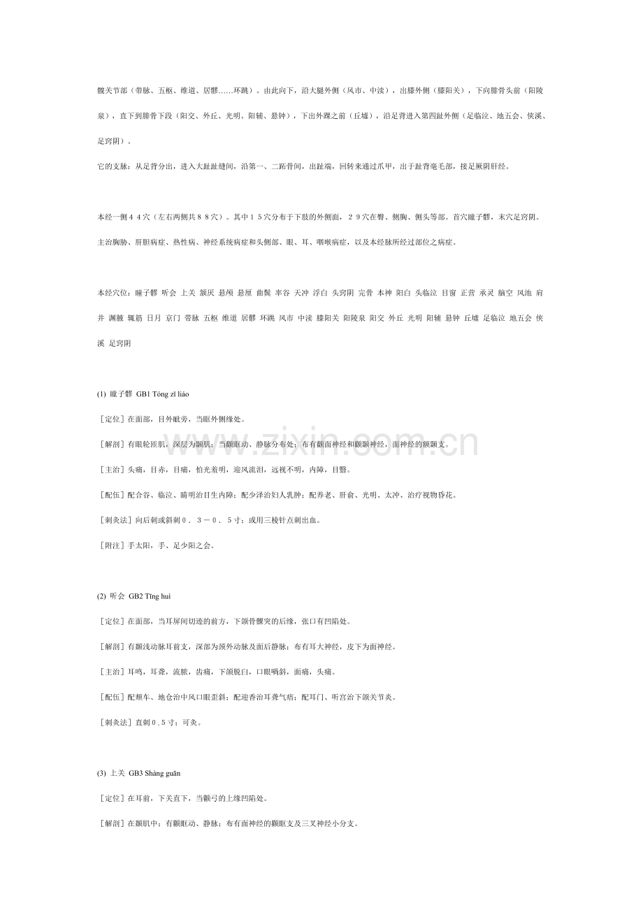 足少阳胆经示意图——十二经络图.doc_第2页