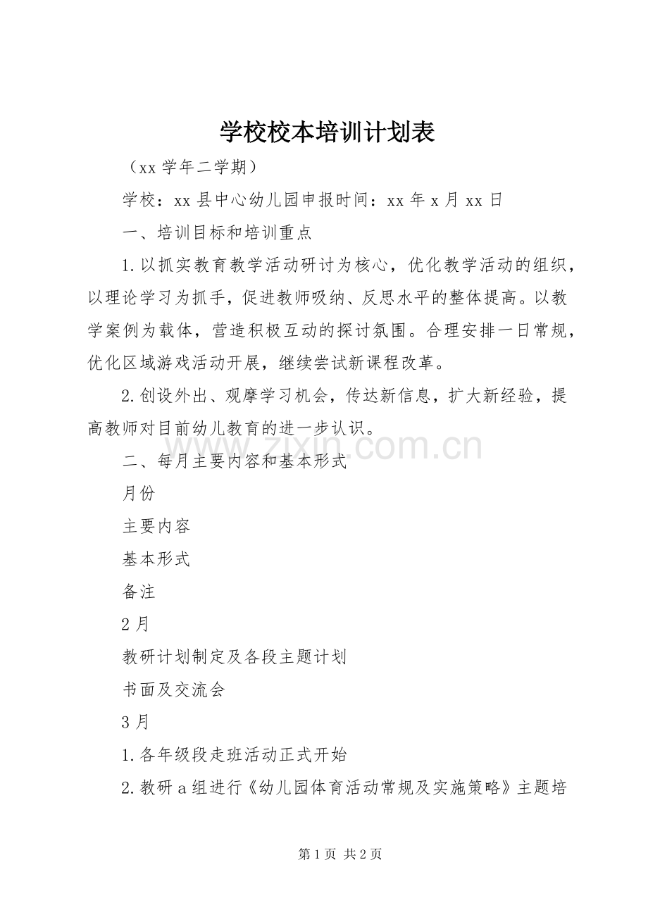 学校校本培训计划表.docx_第1页