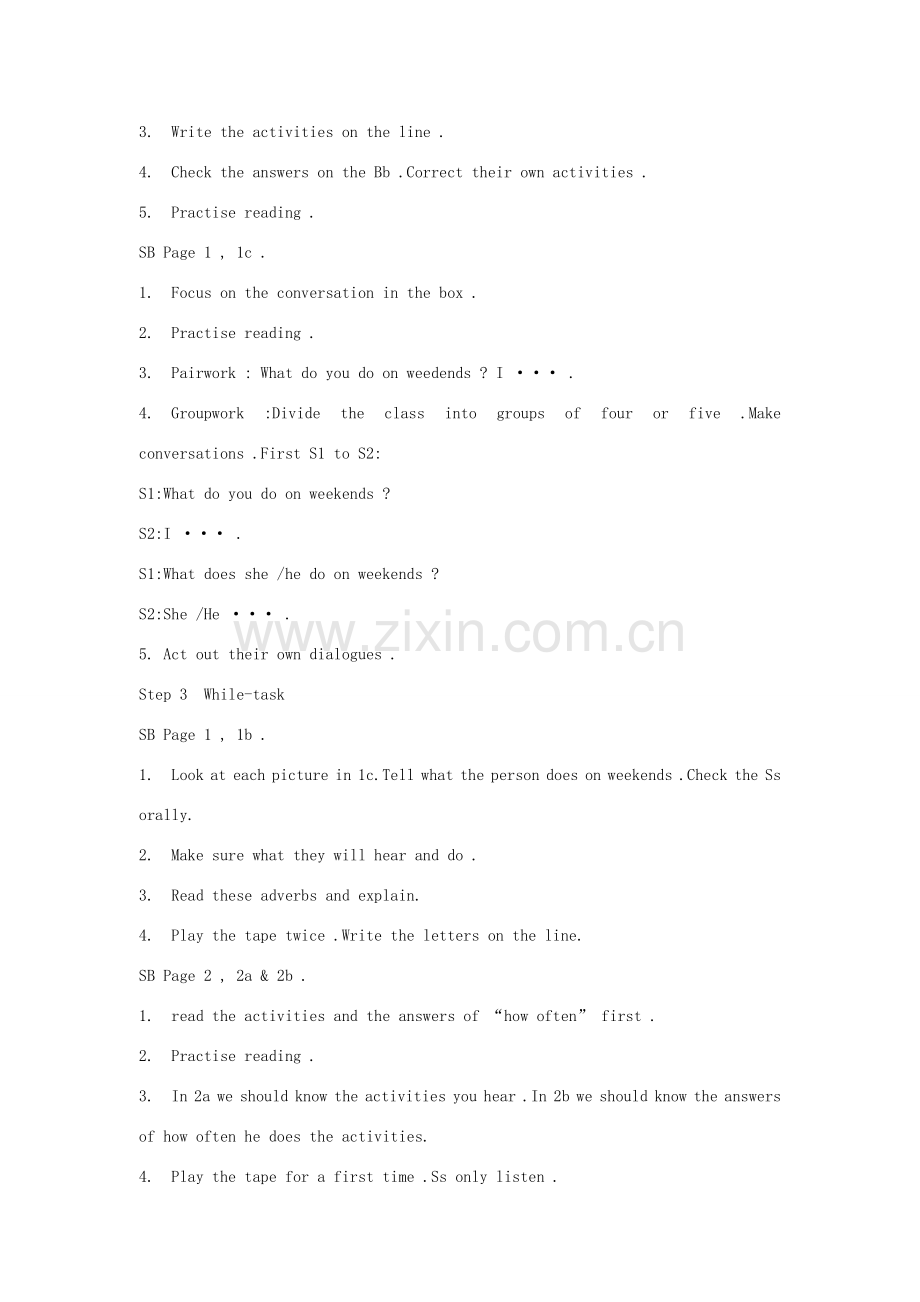 八年级英语下册 Unit 1How often do you exercise教案 人教新目标版.doc_第2页