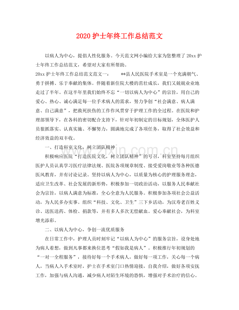 护士年终工作总结范文 .docx_第1页