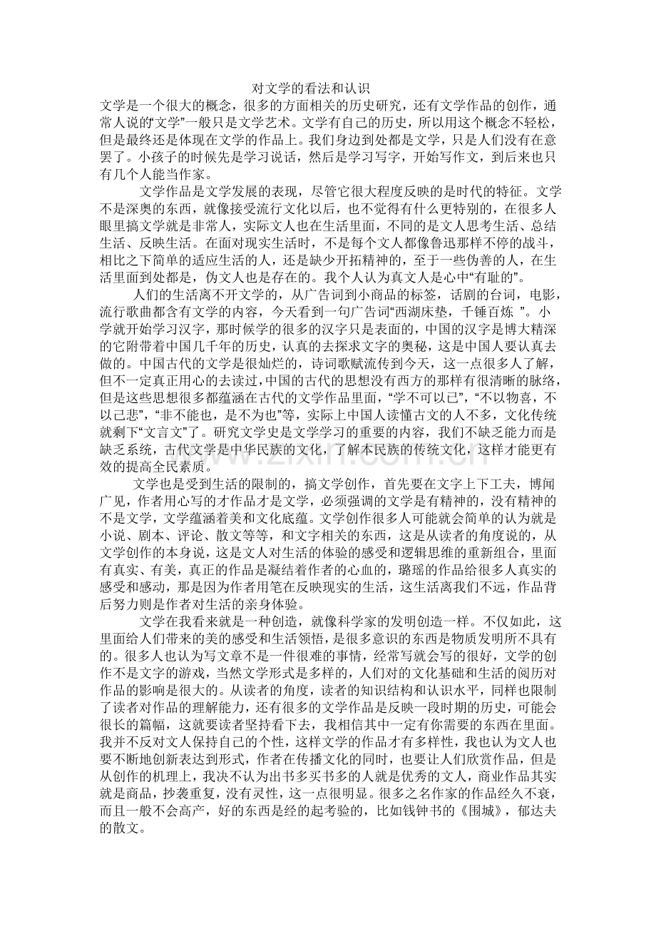 对文学看法及认识.doc_第1页