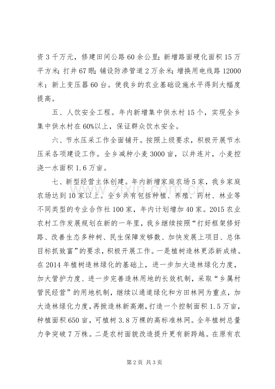 XX年乡镇农业农村工作总结及XX年规划.docx_第2页