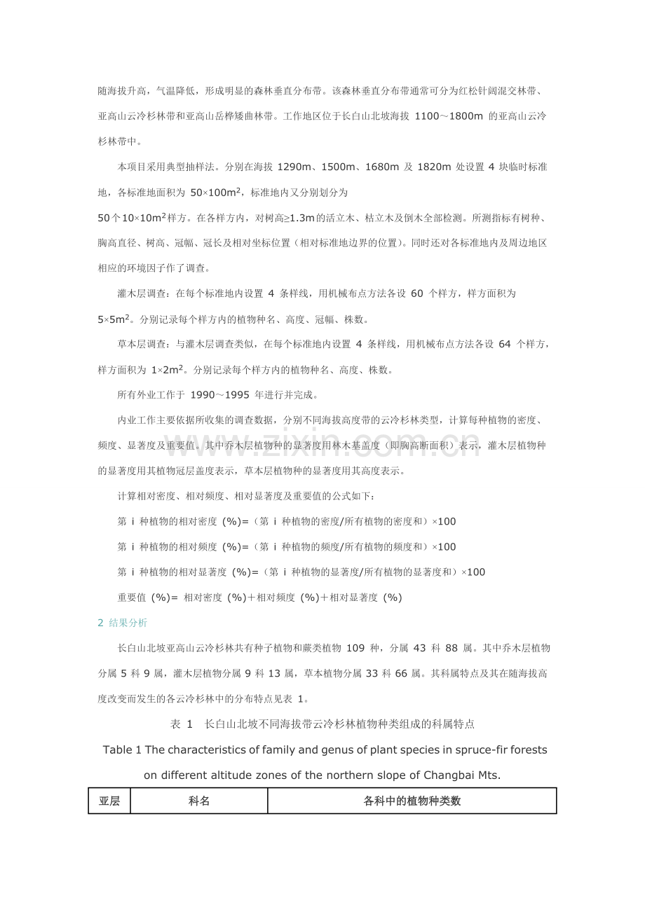 长白山北坡亚高山云冷杉林的植物.doc_第2页