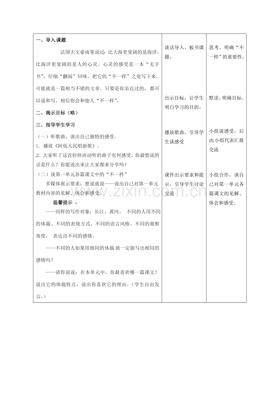 甘肃省酒泉市瓜州县第二中学七年级语文下册 第一单元 第十课《心灵的欢歌》教案 北师大版.doc_第2页