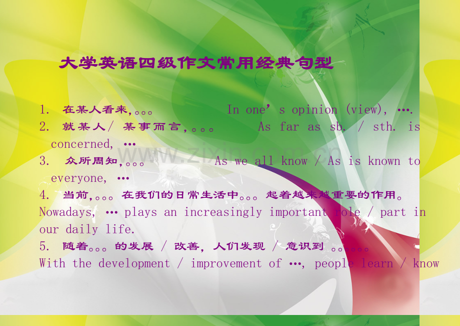 大学英语四级精美句型.doc_第1页