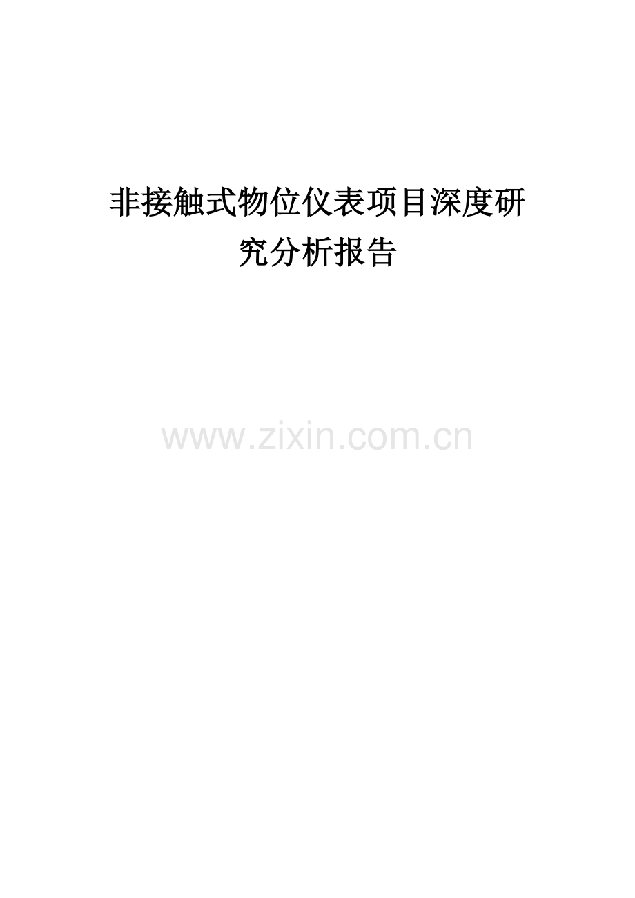 非接触式物位仪表项目深度研究分析报告.docx_第1页