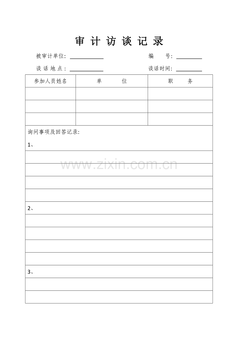审计谈话记录模板.doc_第1页