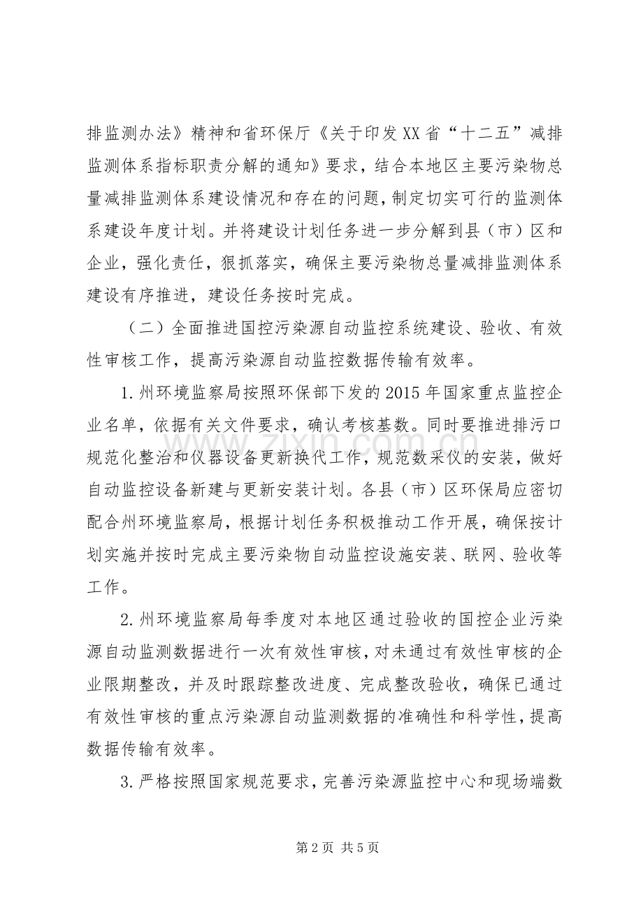XX年主要污染物总量减排监测体系建设计划 .docx_第2页