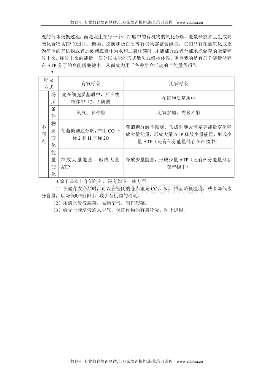人教新课标高中生物必修一教材习题答案解析（ATP的主要来源——细胞呼吸第2课时）.doc_第2页