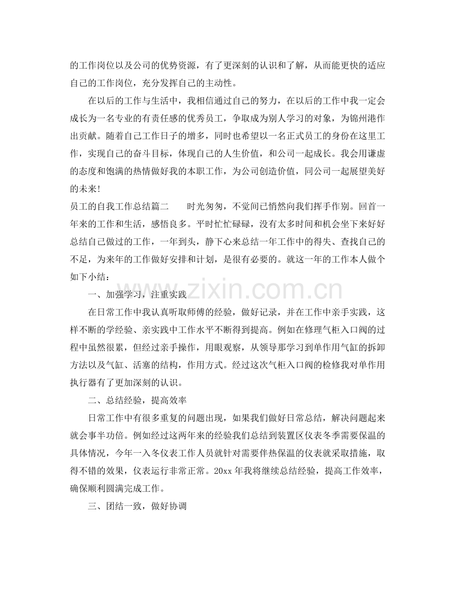 员工的自我工作总结 .docx_第2页