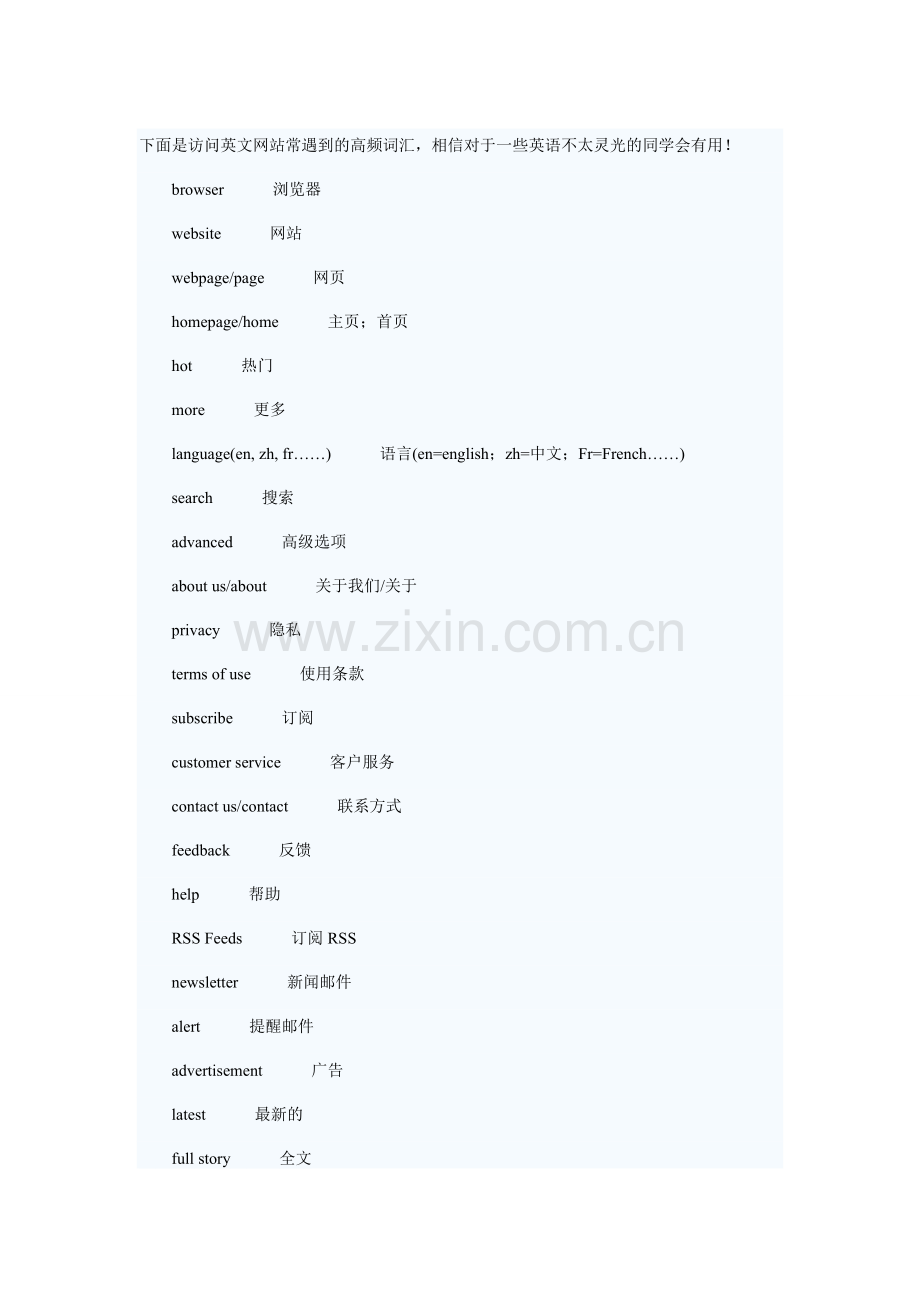 上网常用单词.doc_第1页