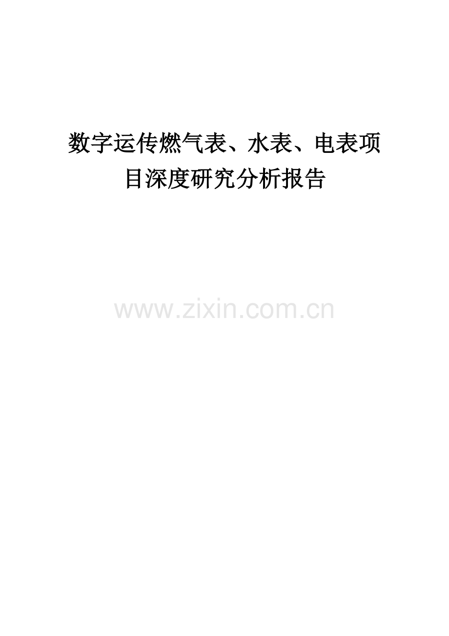 数字运传燃气表、水表、电表项目深度研究分析报告.docx_第1页