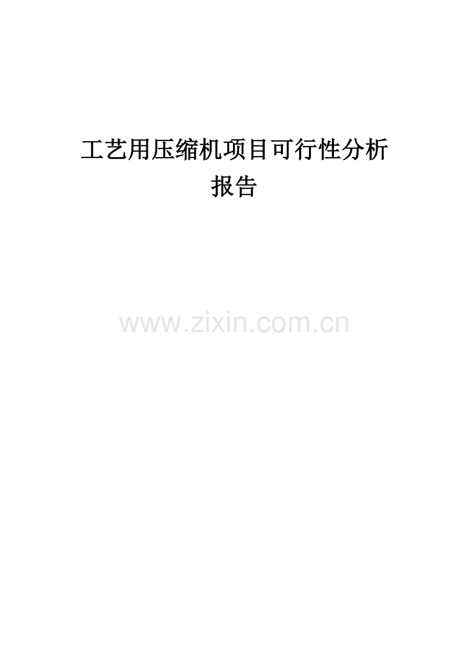 工艺用压缩机项目可行性分析报告.docx_第1页