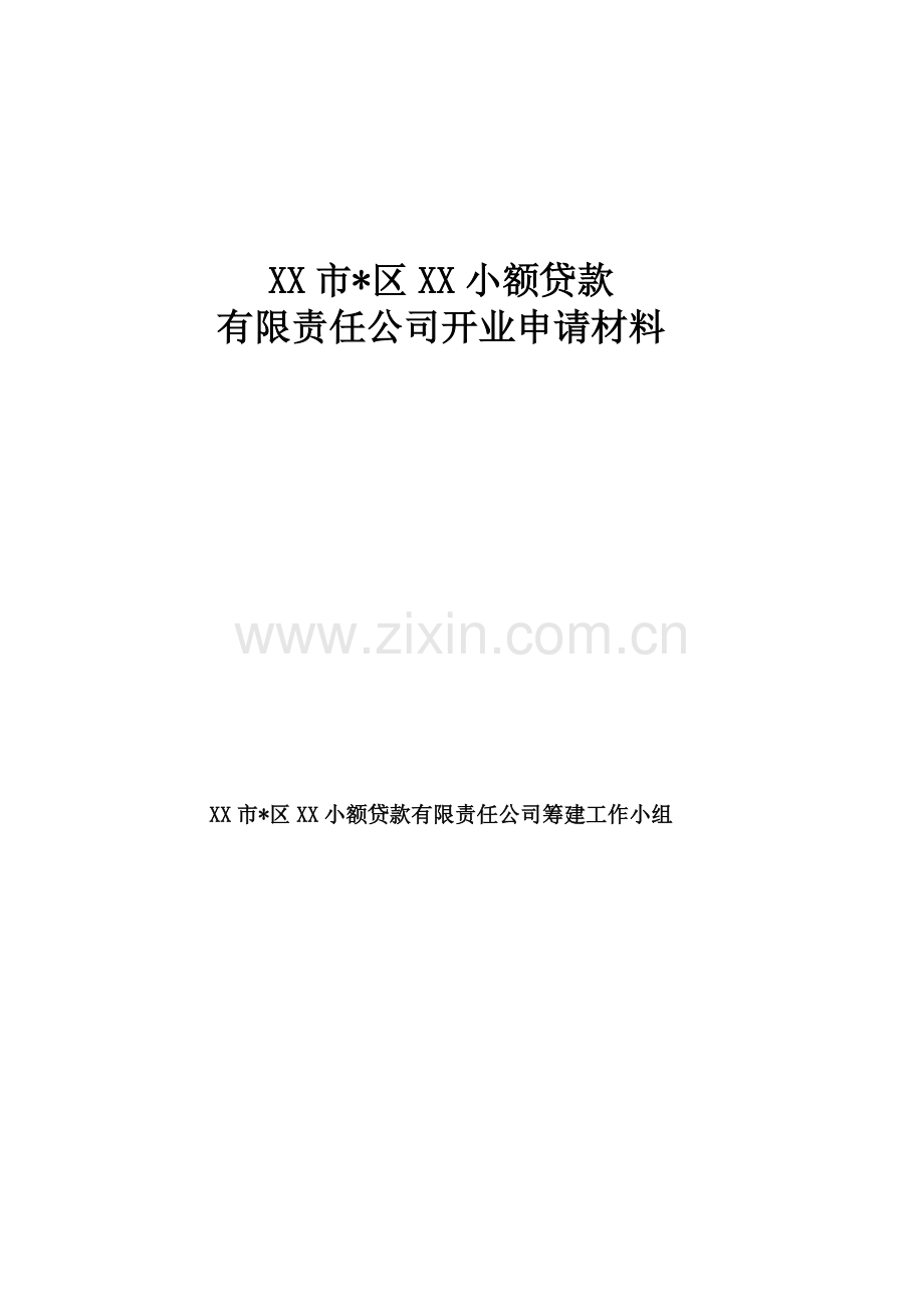 小额贷款公司开业材料.doc_第1页