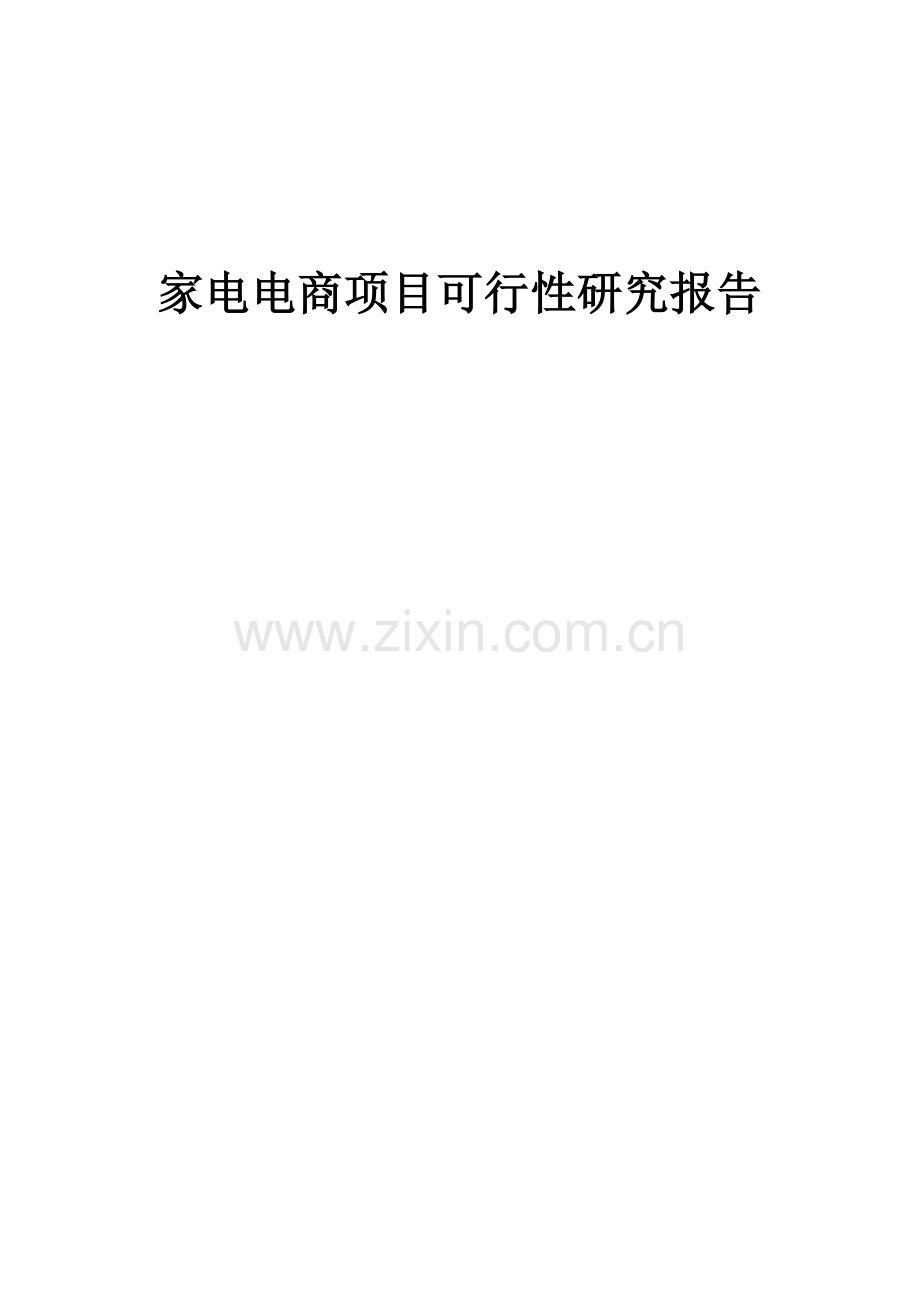 家电电商项目可行性研究报告.docx_第1页