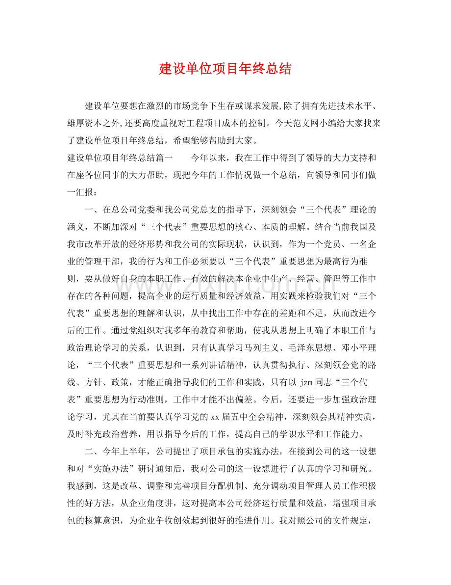 建设单位项目年终总结 .docx_第1页