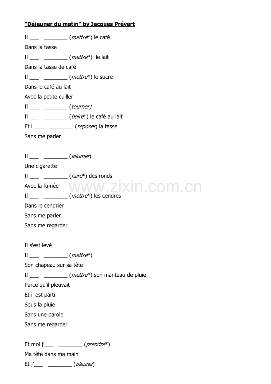 初级法语教学4jeuner_du_matin_gapfill.doc_第1页