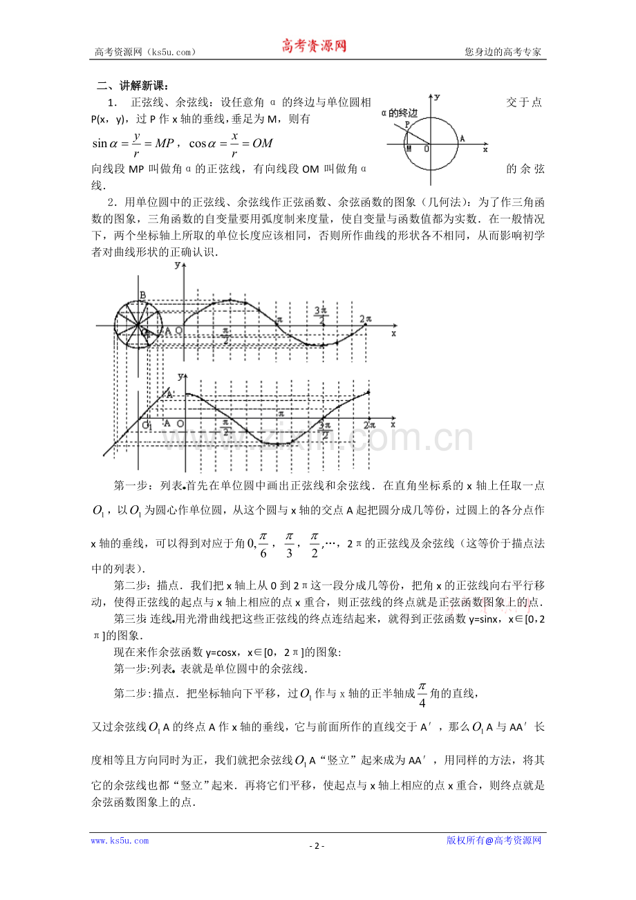 课题：1．4三角函数的图象与性质（1）.doc_第2页