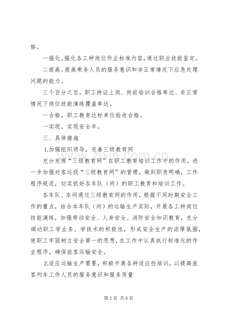 铁路客运段年度职工培训计划 .docx_第2页