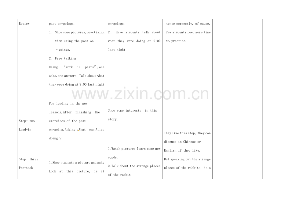 小学八年级英语上册 Module 7 Unit 2 She was thinking about her cat教案1 （新版）外研版-（新版）外研版初中八年级上册英语教案.doc_第2页