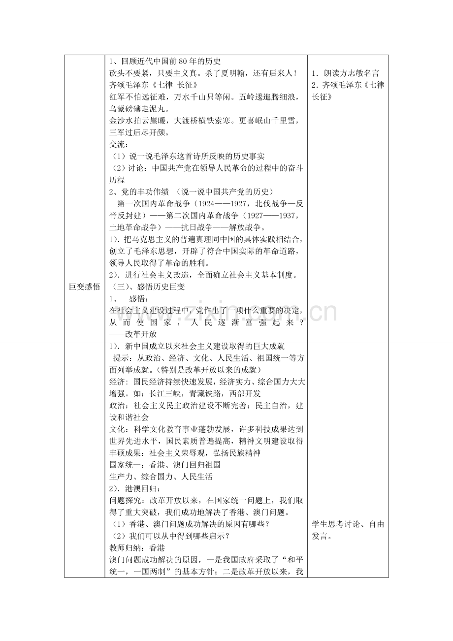 九年级政治全册 第八课 第1框 辉煌的历史篇章教案 苏教版-苏教版初中九年级全册政治教案.doc_第2页