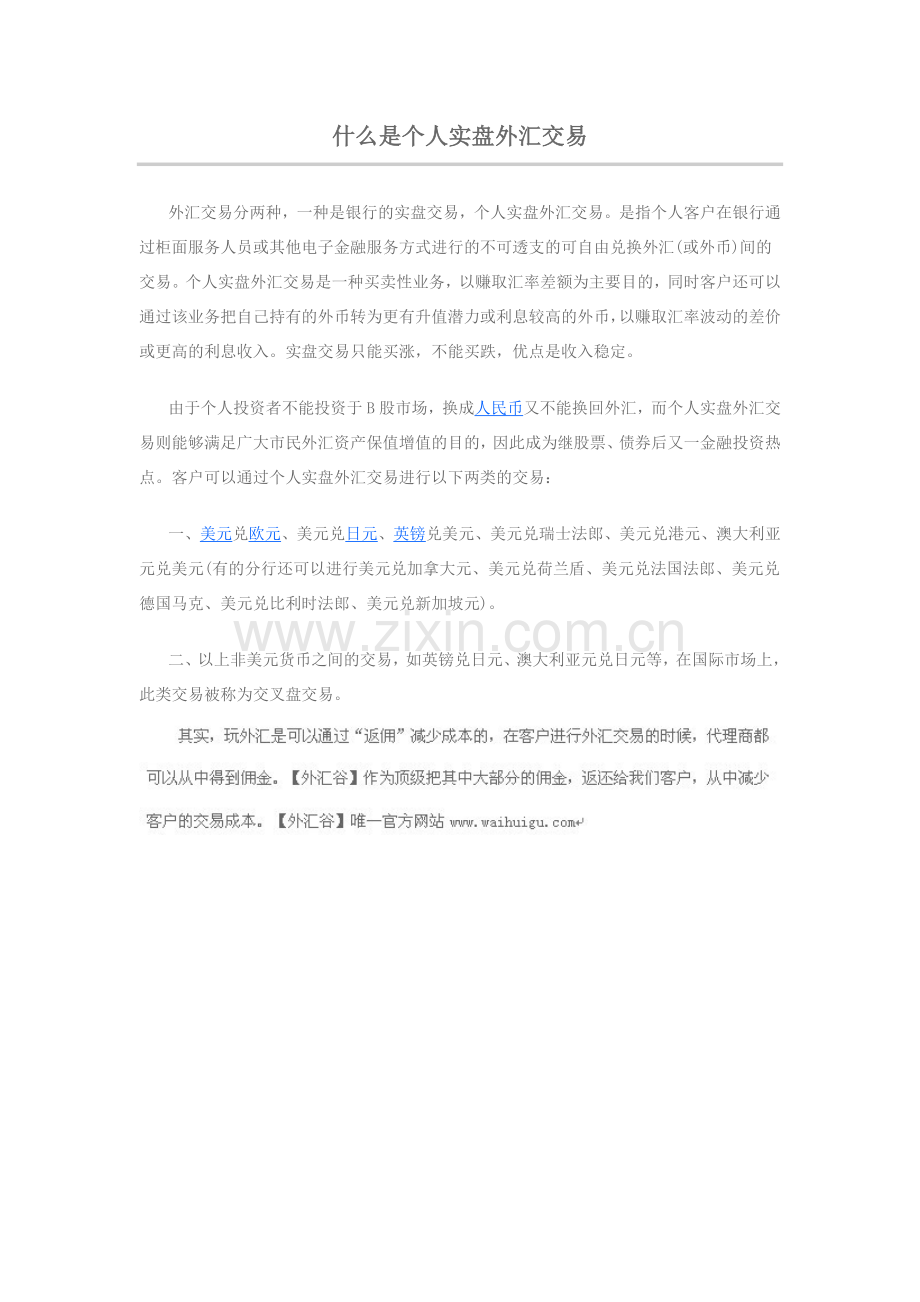 什么是个人实盘外汇交易.doc_第1页