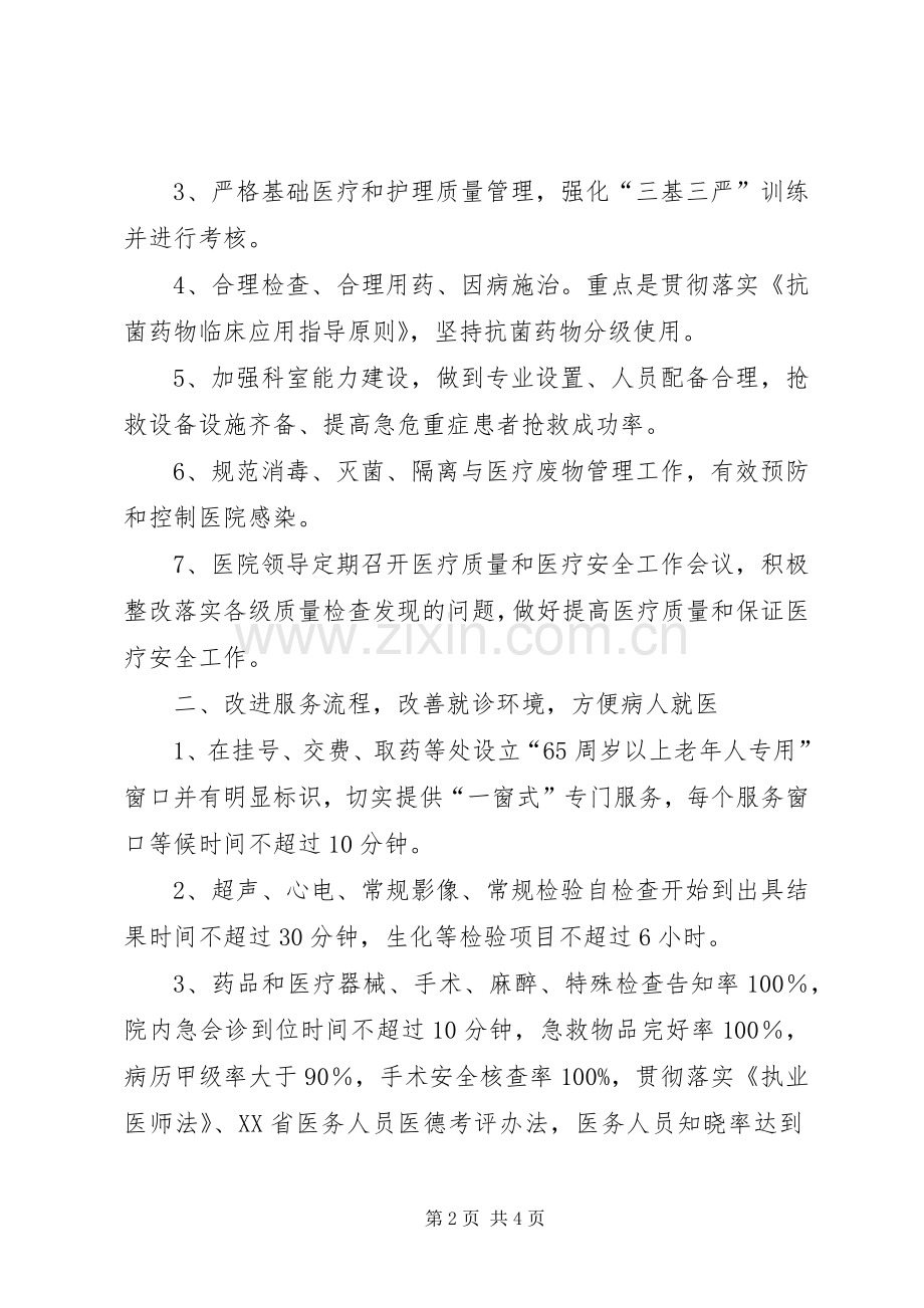 XX年中医院改善医疗服务行动计划工作总结.docx_第2页
