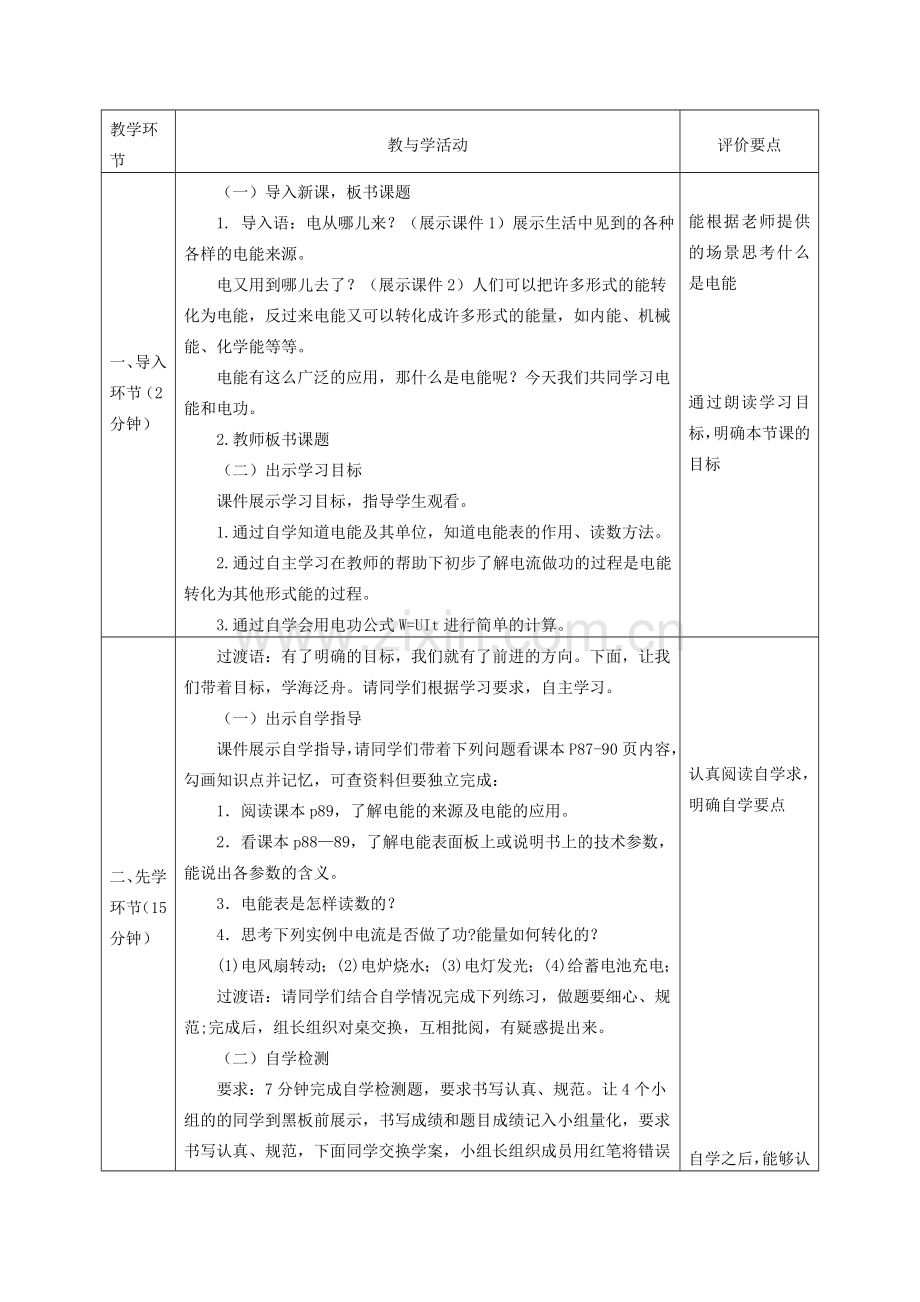 度九年级物理全册 18.1《电能 电功》教学设计1 （新版）新人教版-（新版）新人教版初中九年级全册物理教案.doc_第2页
