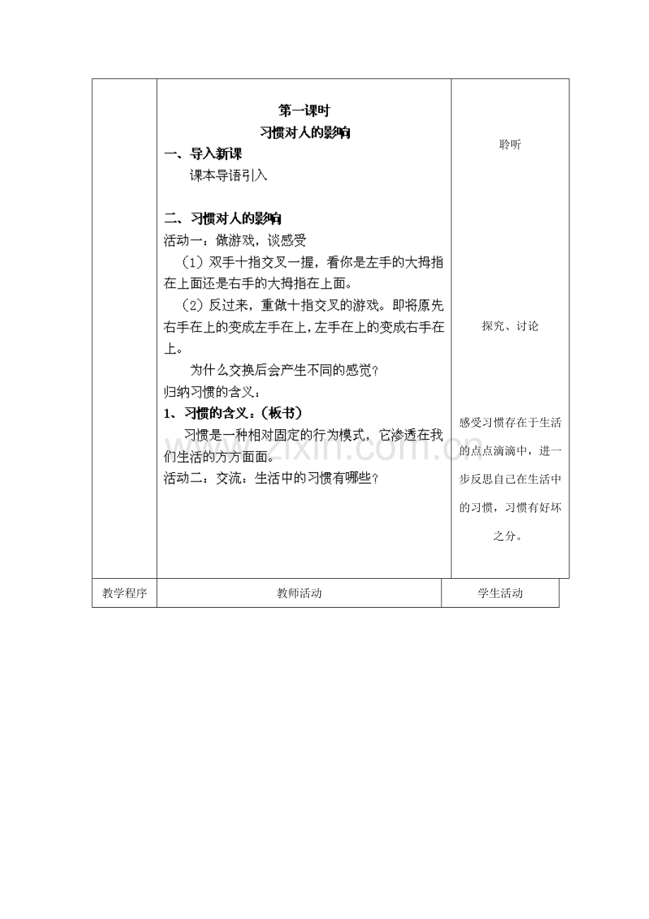 江苏省扬州市江都区双沟中学八年级政治上册 习惯教案 苏教版.doc_第2页