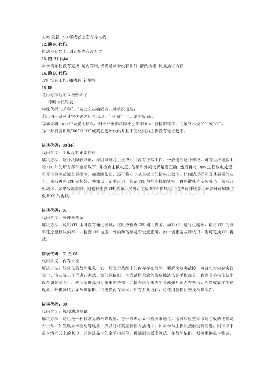电脑主板故障诊断检测卡代码表.doc_第2页