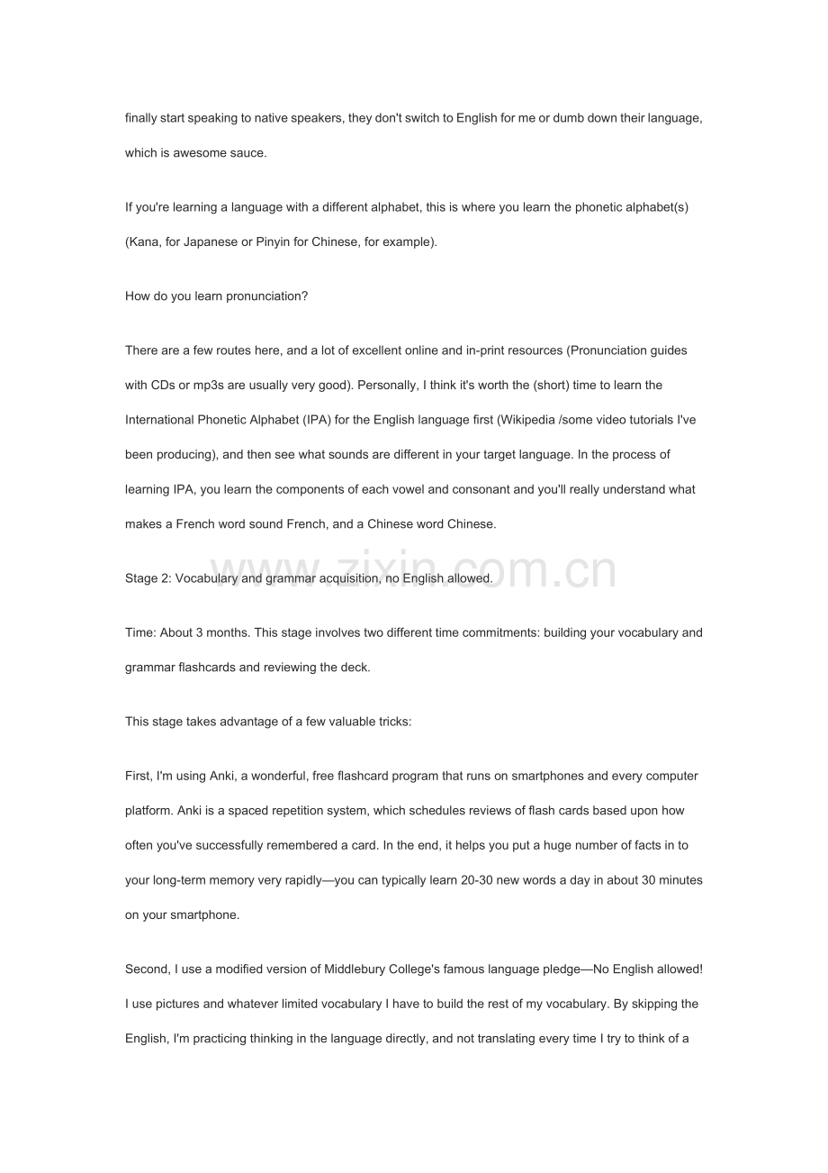 【英语阅读】如何学说四种外语.doc_第2页