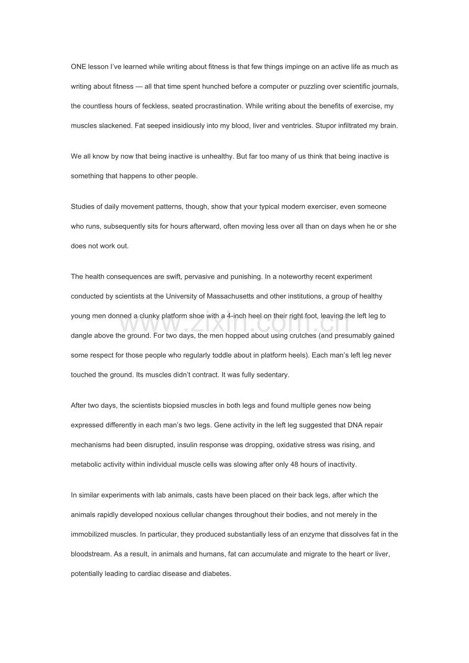 【英语阅读】站站更健康StandUpforFitness.doc_第1页