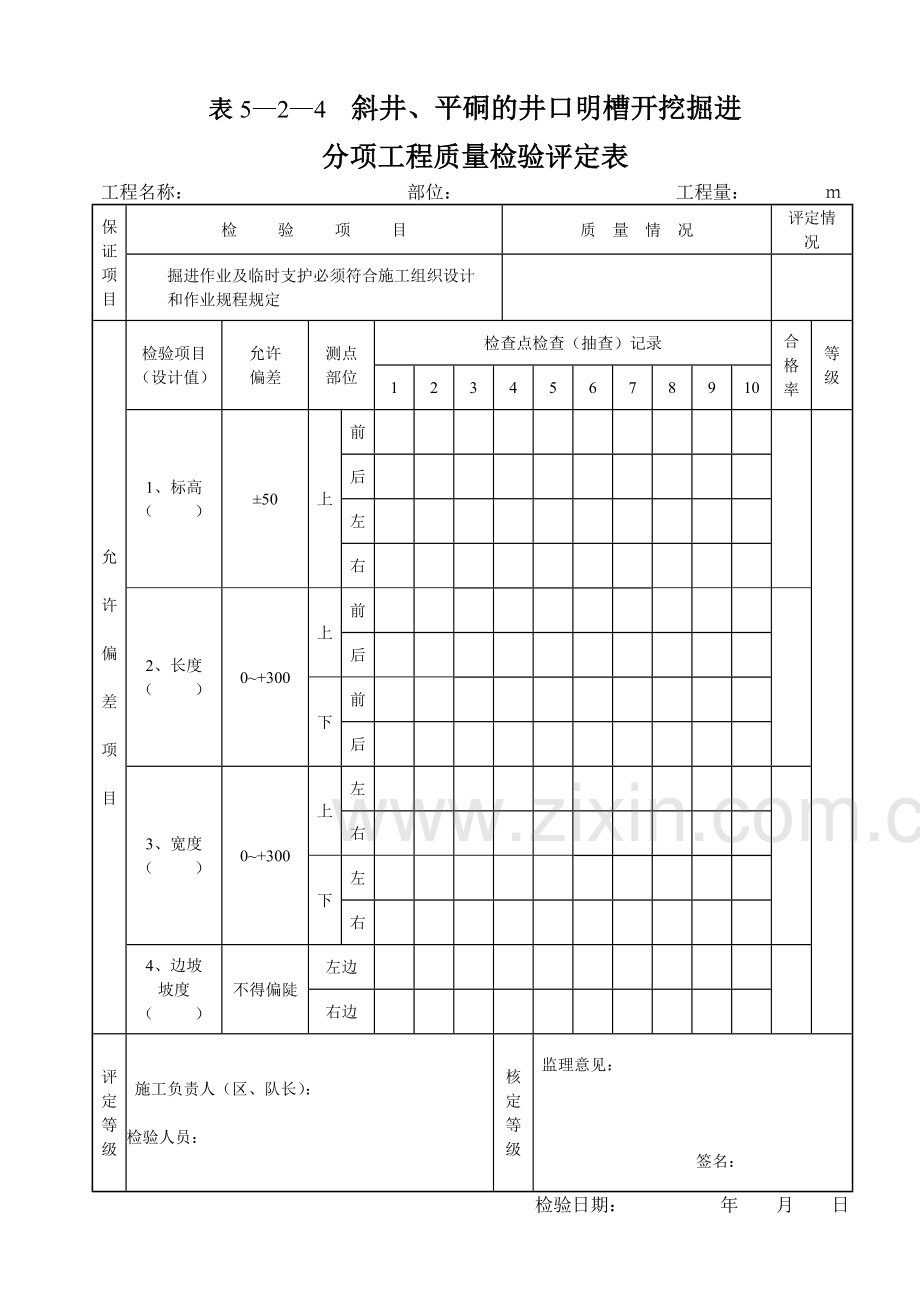 煤矿井巷工程质量验评表(施工用).docx_第2页