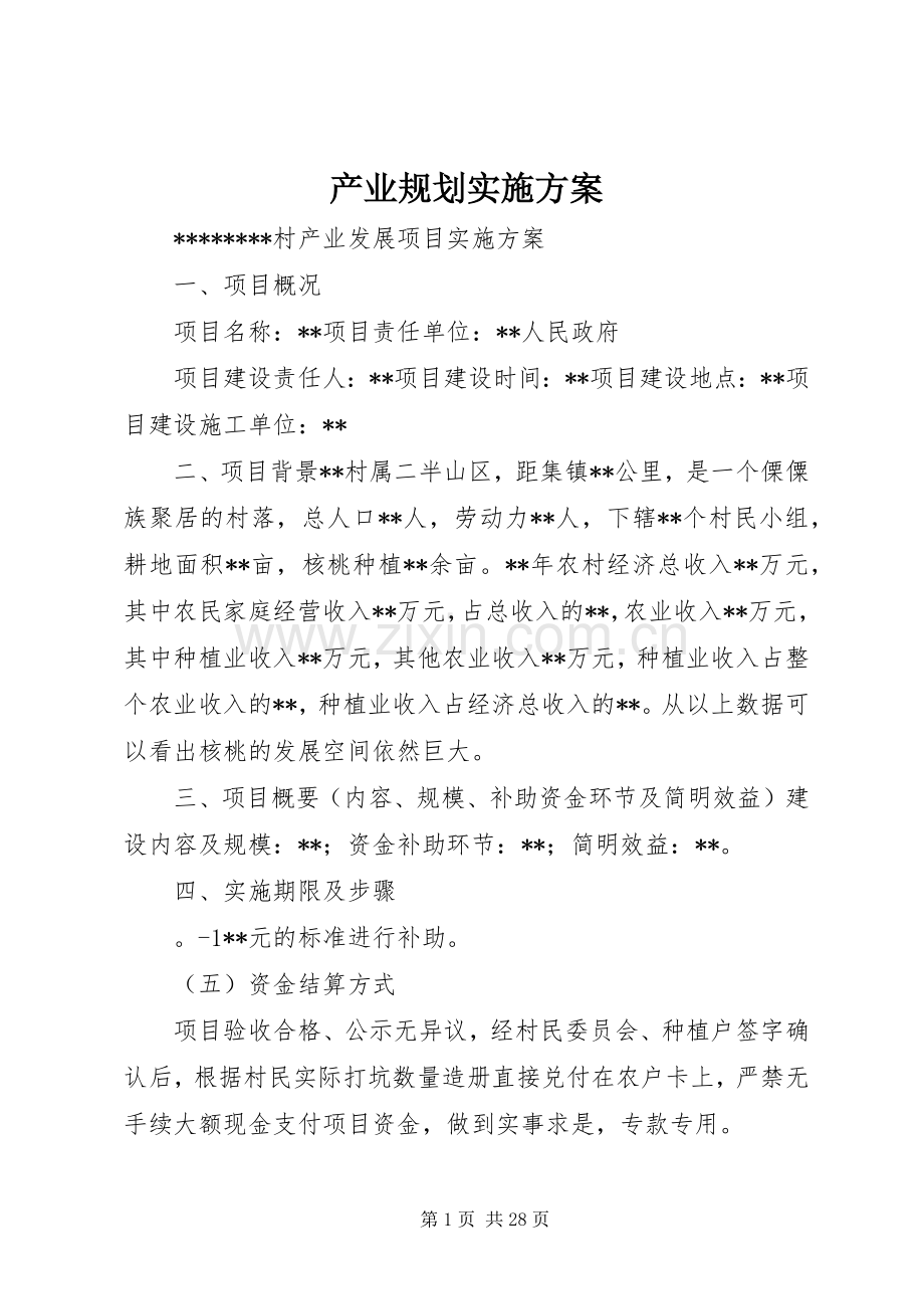 产业规划实施方案.docx_第1页