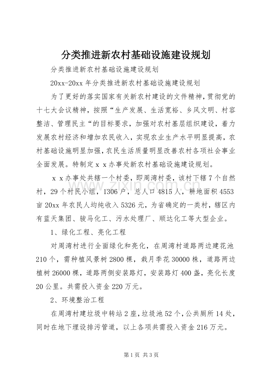 分类推进新农村基础设施建设规划.docx_第1页