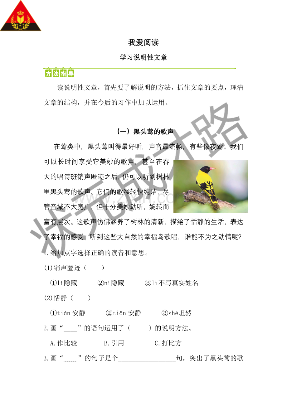 我爱阅读 - 学习说明性文章.doc_第1页