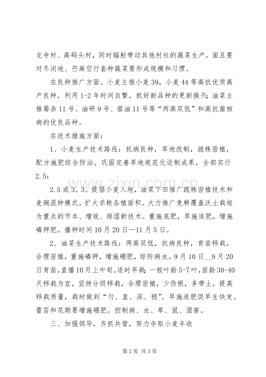 乡人民政府XX年小春生产计划意见 .docx_第2页