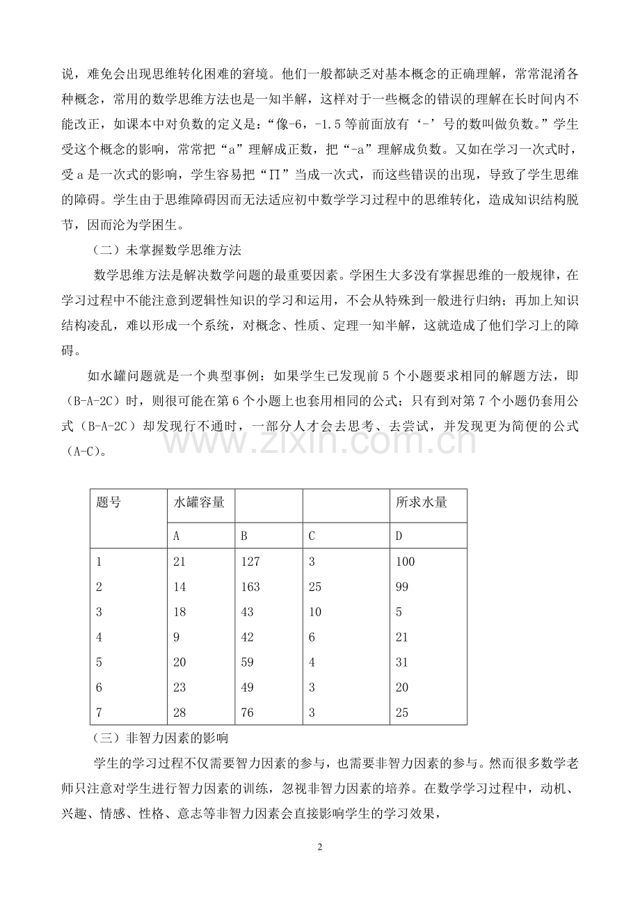 爱心耐心信心--农村初中数学学困生转化“三法”.doc_第2页