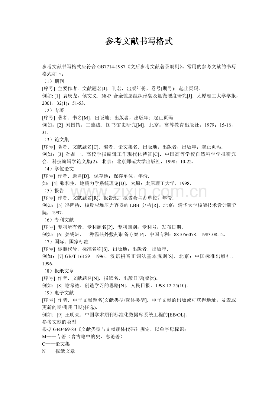 参考文献书写格式.doc_第1页