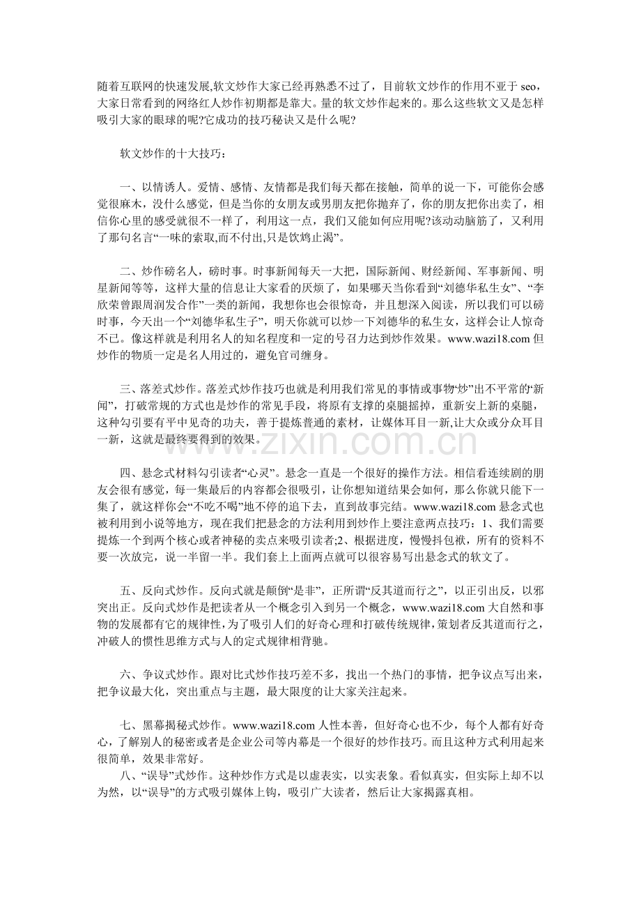 网络软文炒作十大技巧.doc_第1页