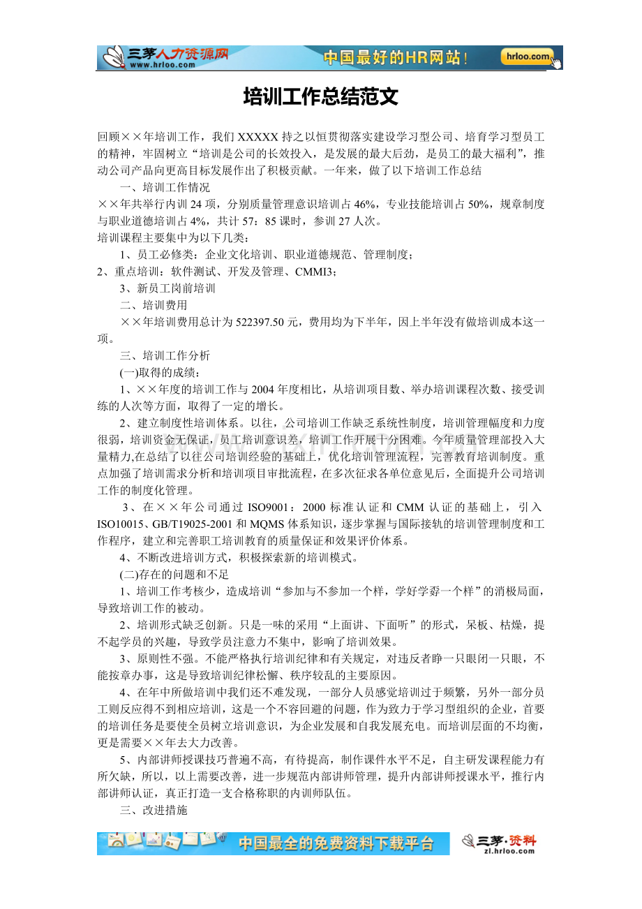 培训工作总结范文.doc_第1页